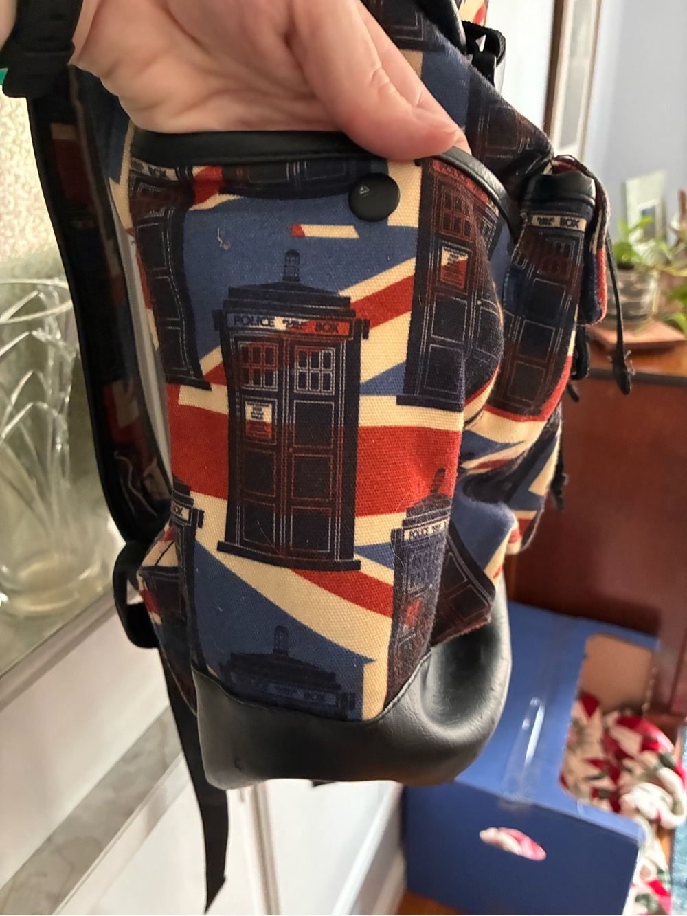BBC Dr. Who Union Jack Pattern Drawstring Backpack - Picture 4 of 11
